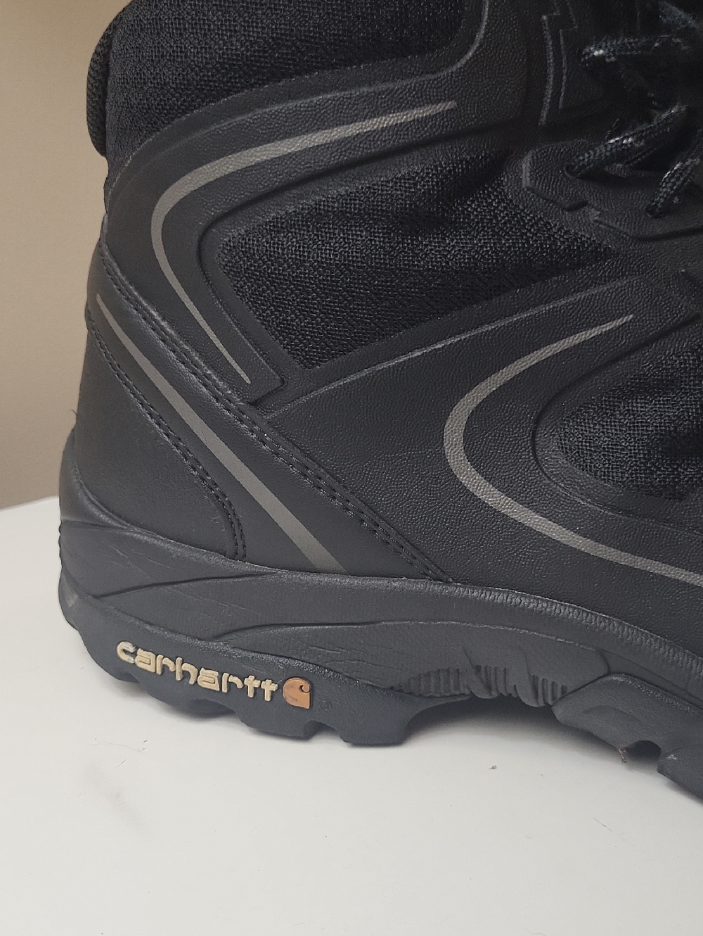 Carhartt Men's Black Work Sneaker Boot with Tan Logo Accent, Size 10